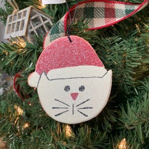 Cat Face Christmas Ornament
